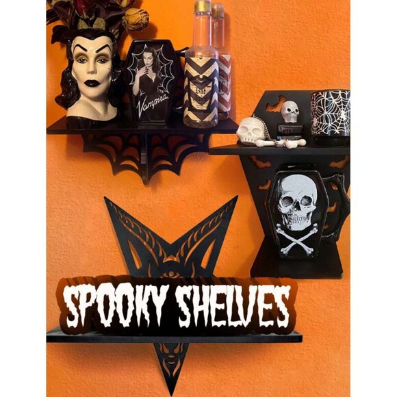 BAPHOMET SHELF!! Black Mini Wall Wooden Shelving Kit NIB - Picture 6 of 6